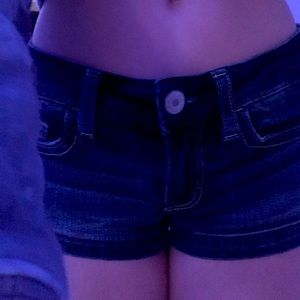 Low rise jean shorts 0 rips american eagle